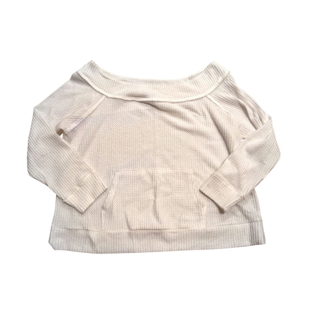 GibsonLook Plus 1X 2X Cream White Waffle Knit Wide Neck Top Shirt Nordstrom